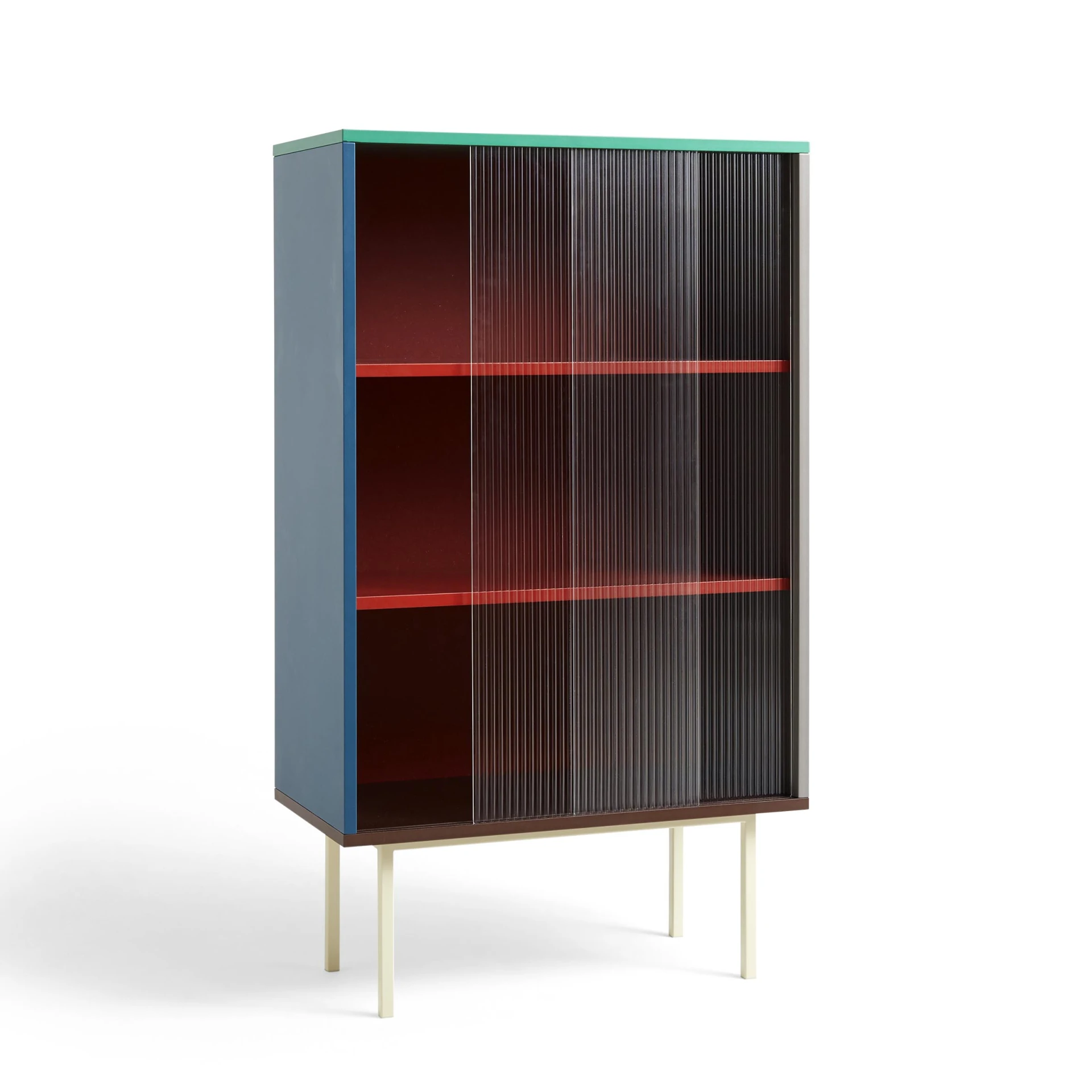 Colour Cabinet Tall Multi w. Glass doors