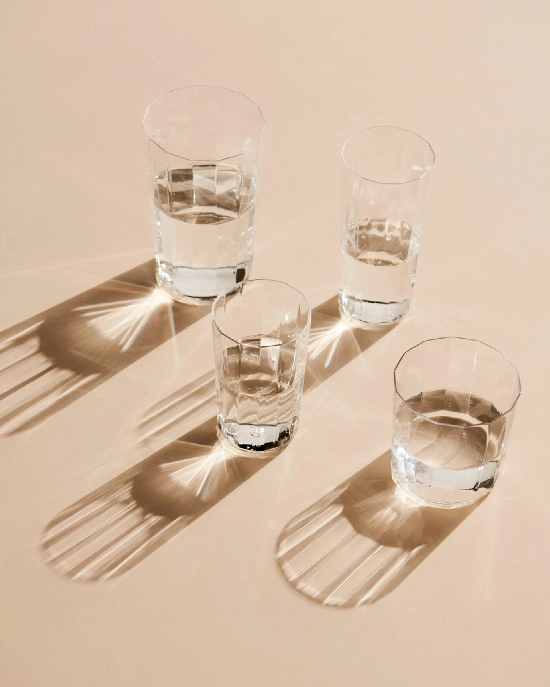 Angle Glass Set of 4 Tall H13 Clear