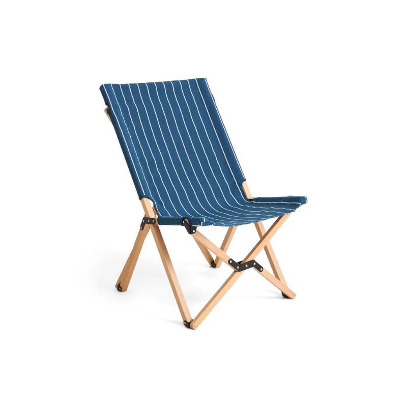 Outdoor Market Folding Chair Blue beige stripe