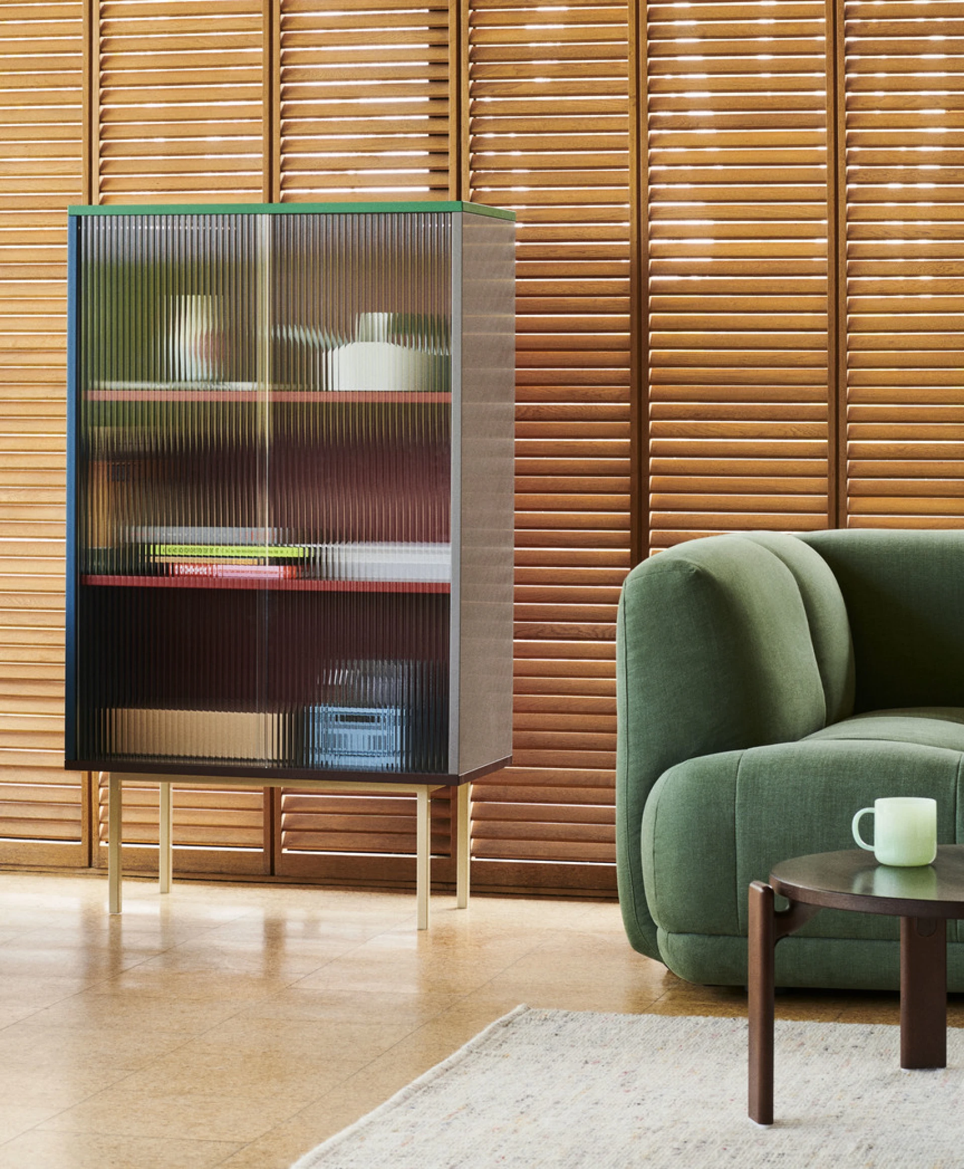 Colour Cabinet Tall Multi w. Glass doors