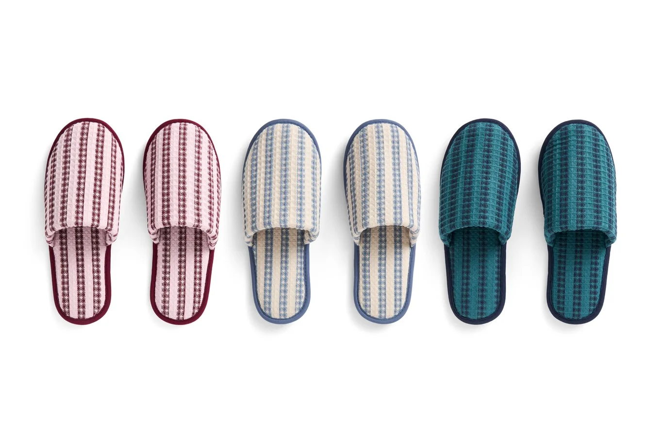 Waffle Slippers Stripe cool pink