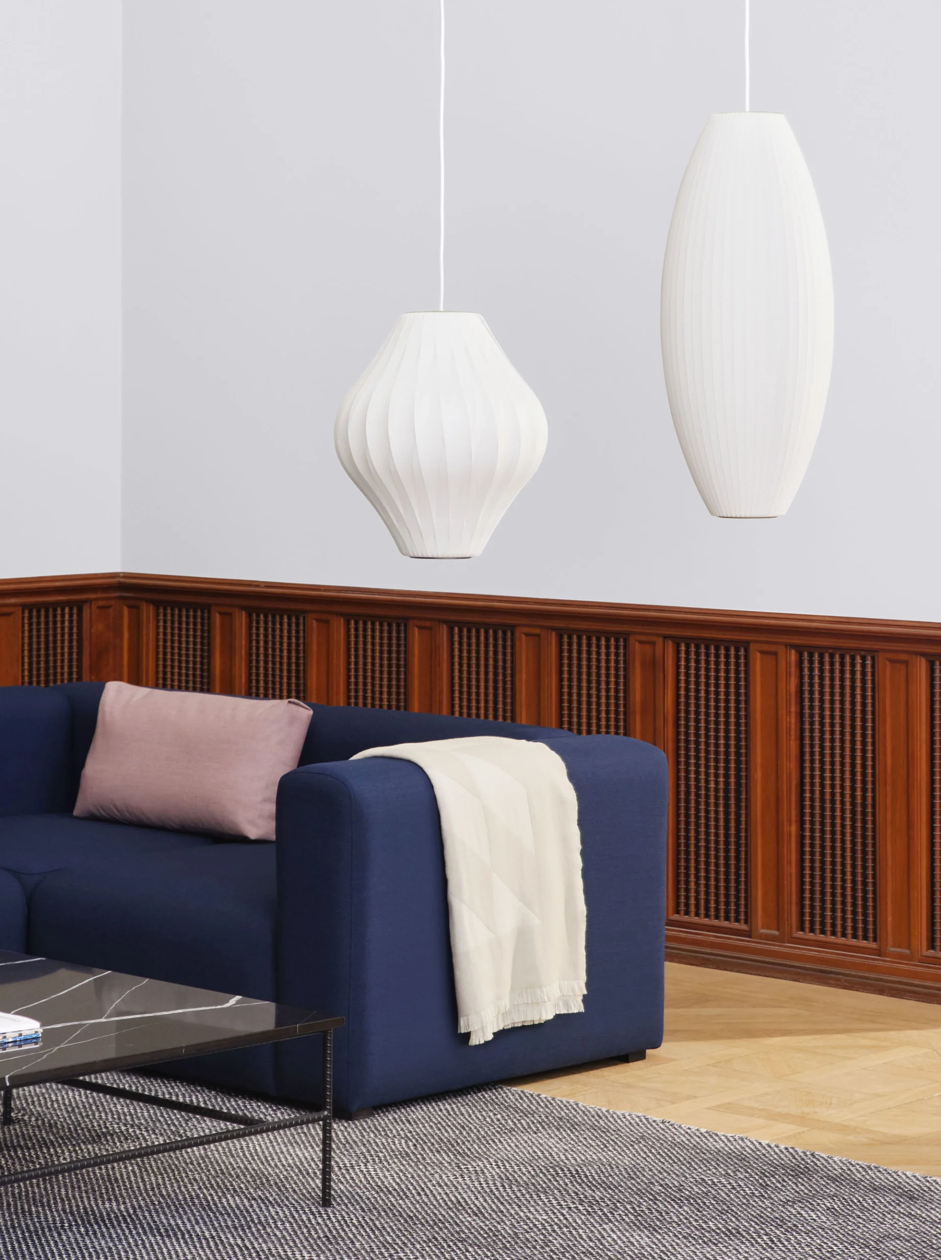 Nelson Cigar Bubble Pendant L Off-white 