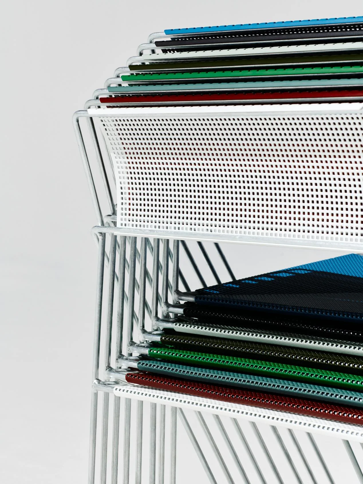 X-Line Chair Galvanised base - Iron red powder coated seat/back