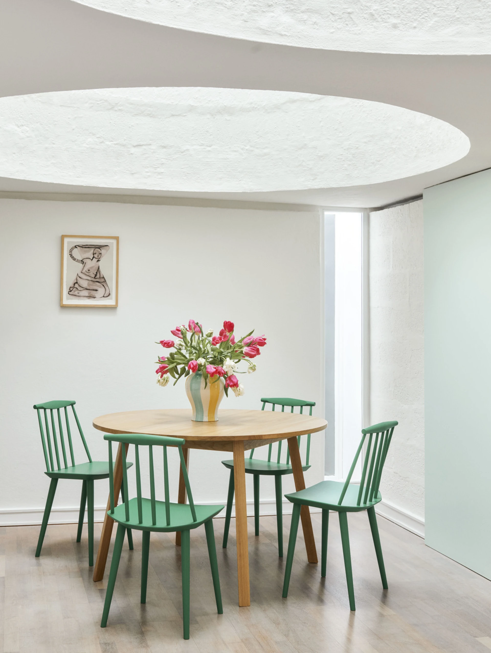 J77 Chair Beech Jade green