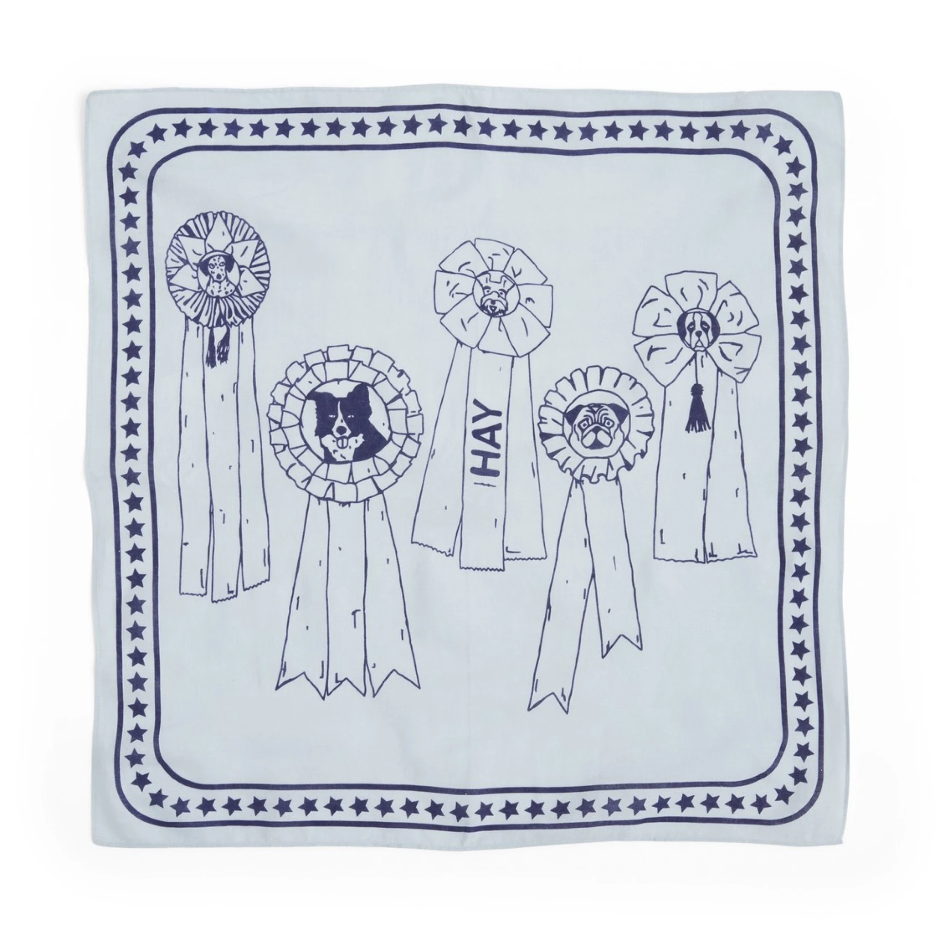 HAY Dogs Scarf 55 x 55 Light blue