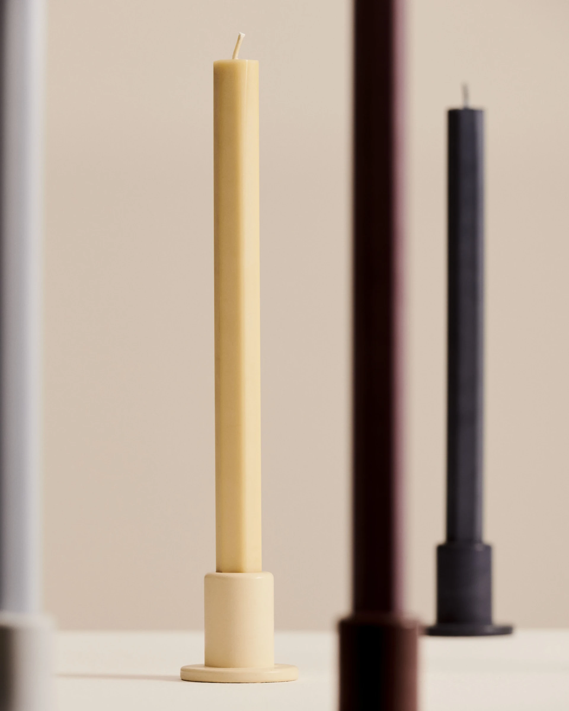 Tube Candleholder Concrete Small Bordeaux