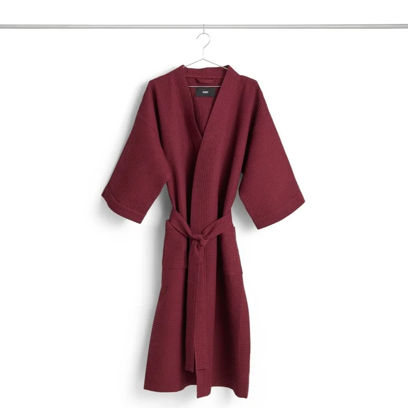 Waffle Bathrobe Burgundy