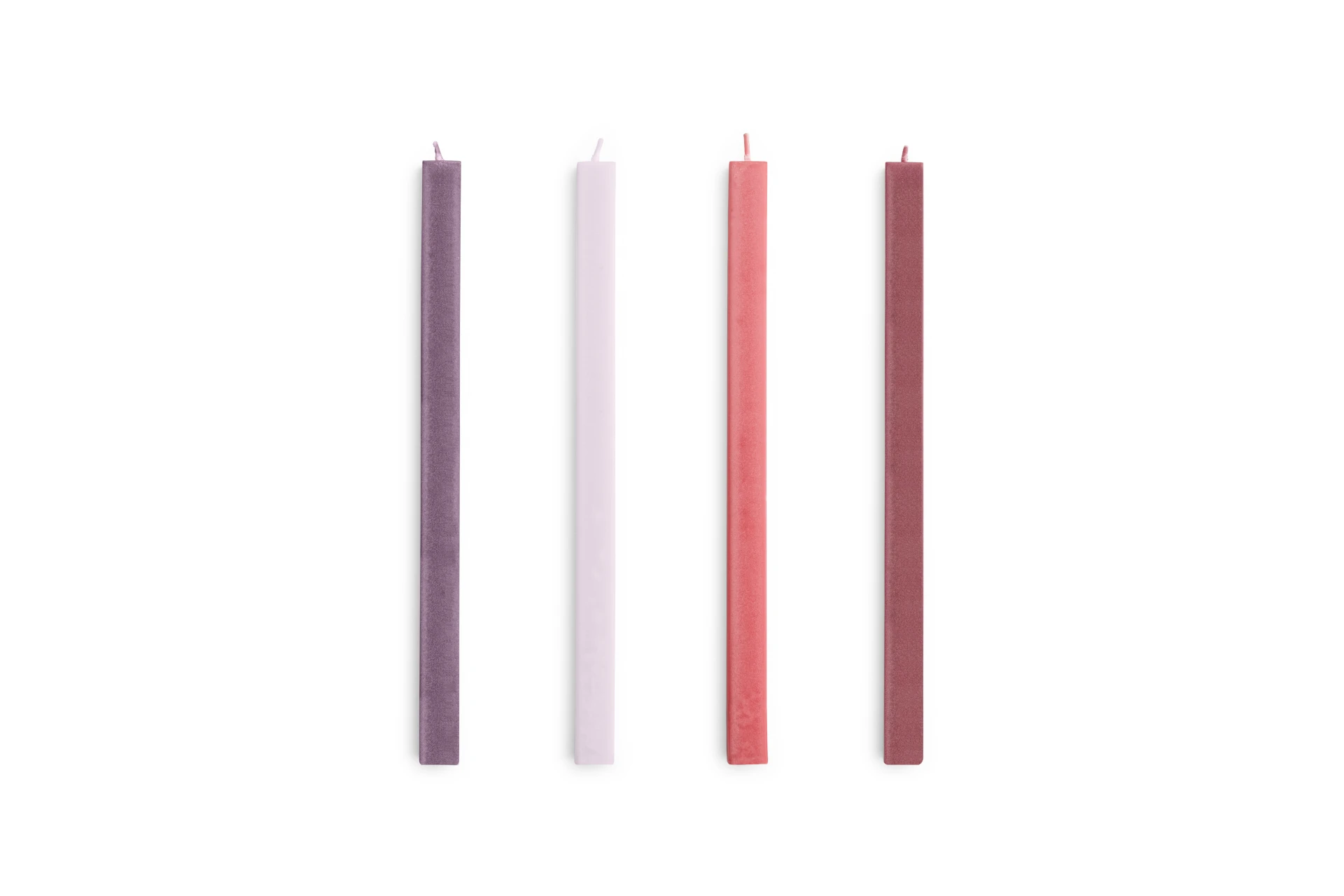 Square Candle Reds and bordeaux, Set of 4