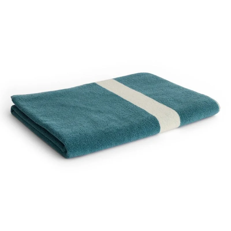 Stripe Bath Sheet Petrol blue