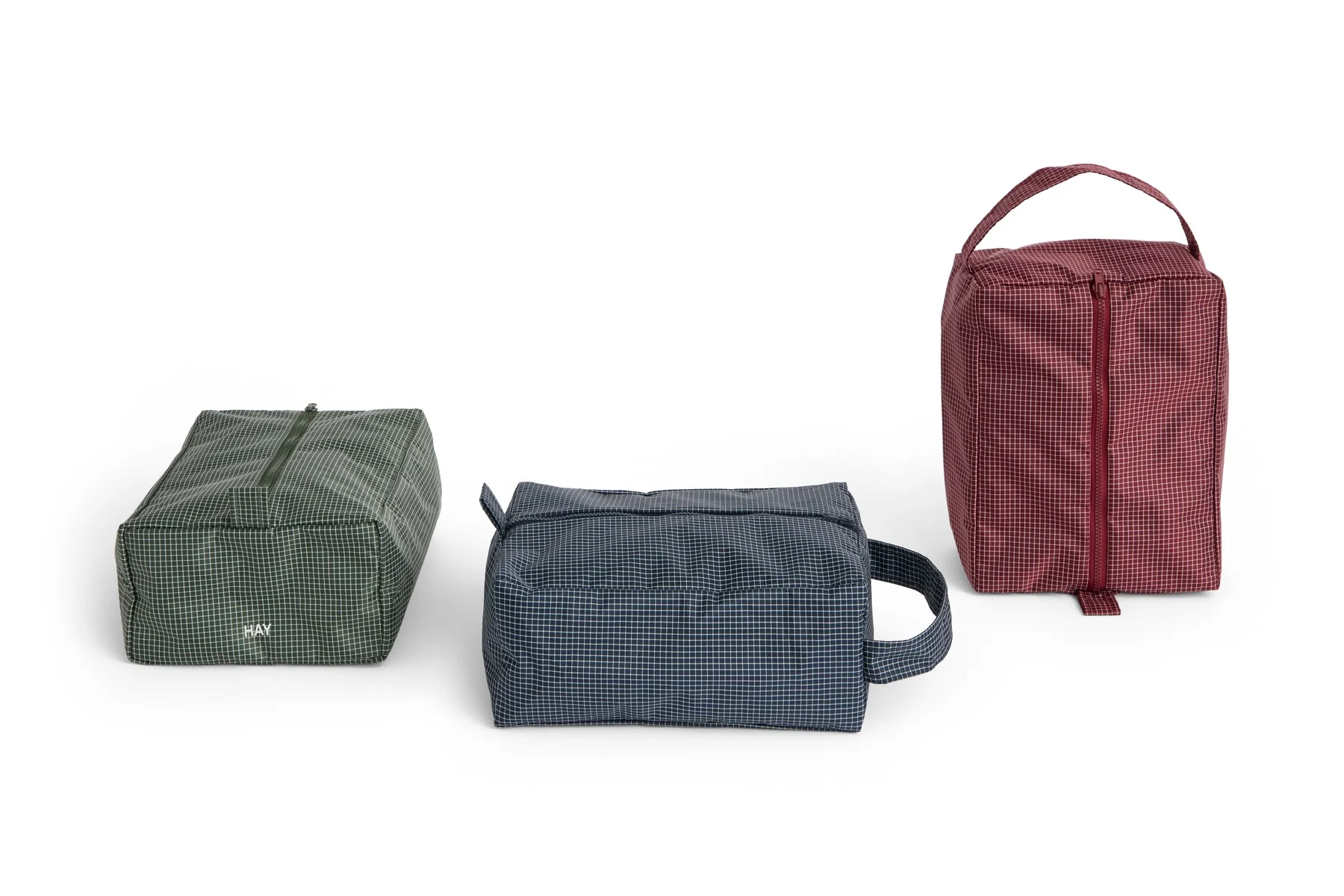 Grid Wash Bag Small Dark green