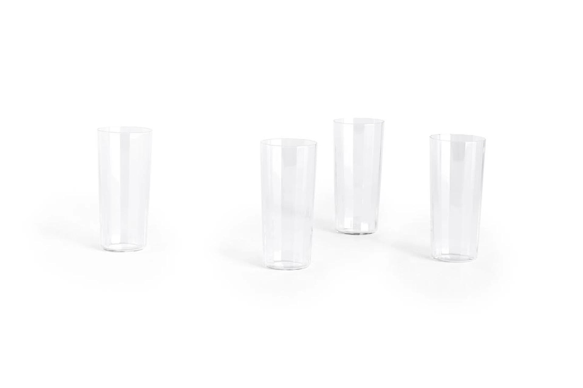 Angle Glass Set of 4 Tall H13 Clear