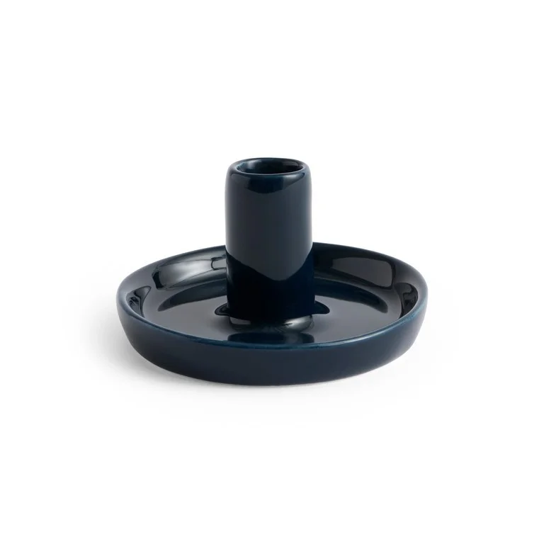 Disc Candleholder X-Small Slim Midnight blue