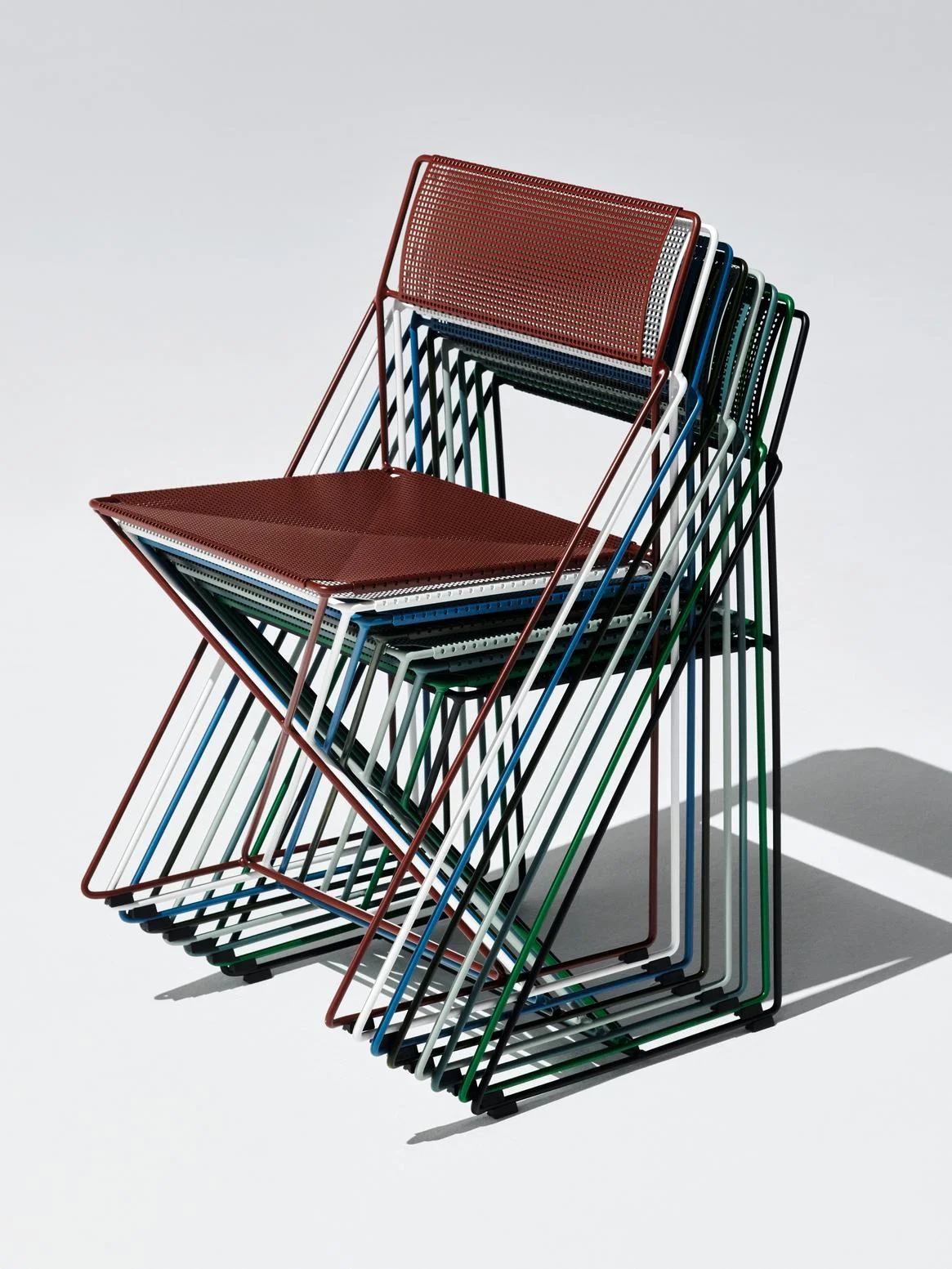 X-Line Chair Iron red powder coated steel base-Iron red powder coated seat/back