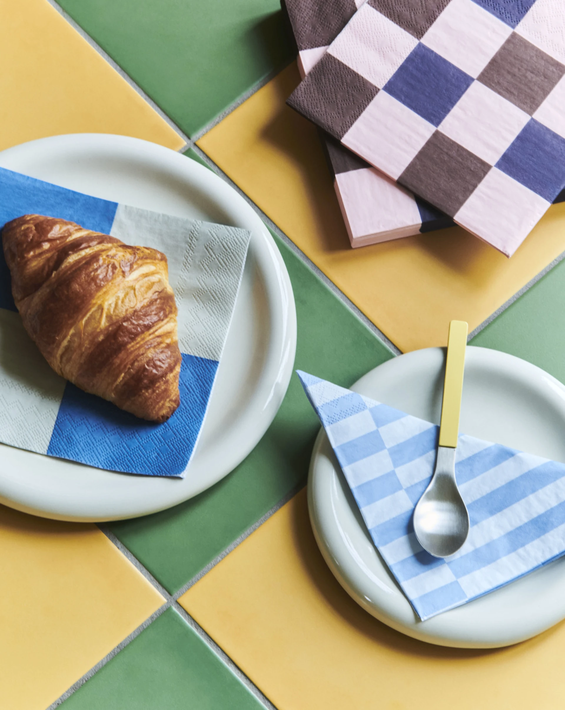 Pattern Napkins Set of 20 Dinner Grey and blue L check