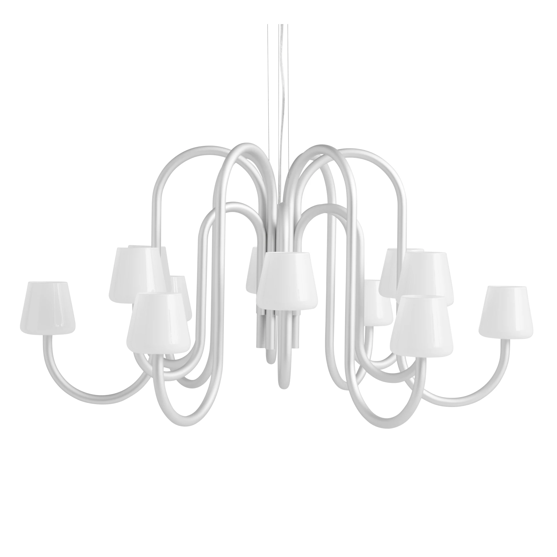 Apollo Chandelier 1065 White opal glass