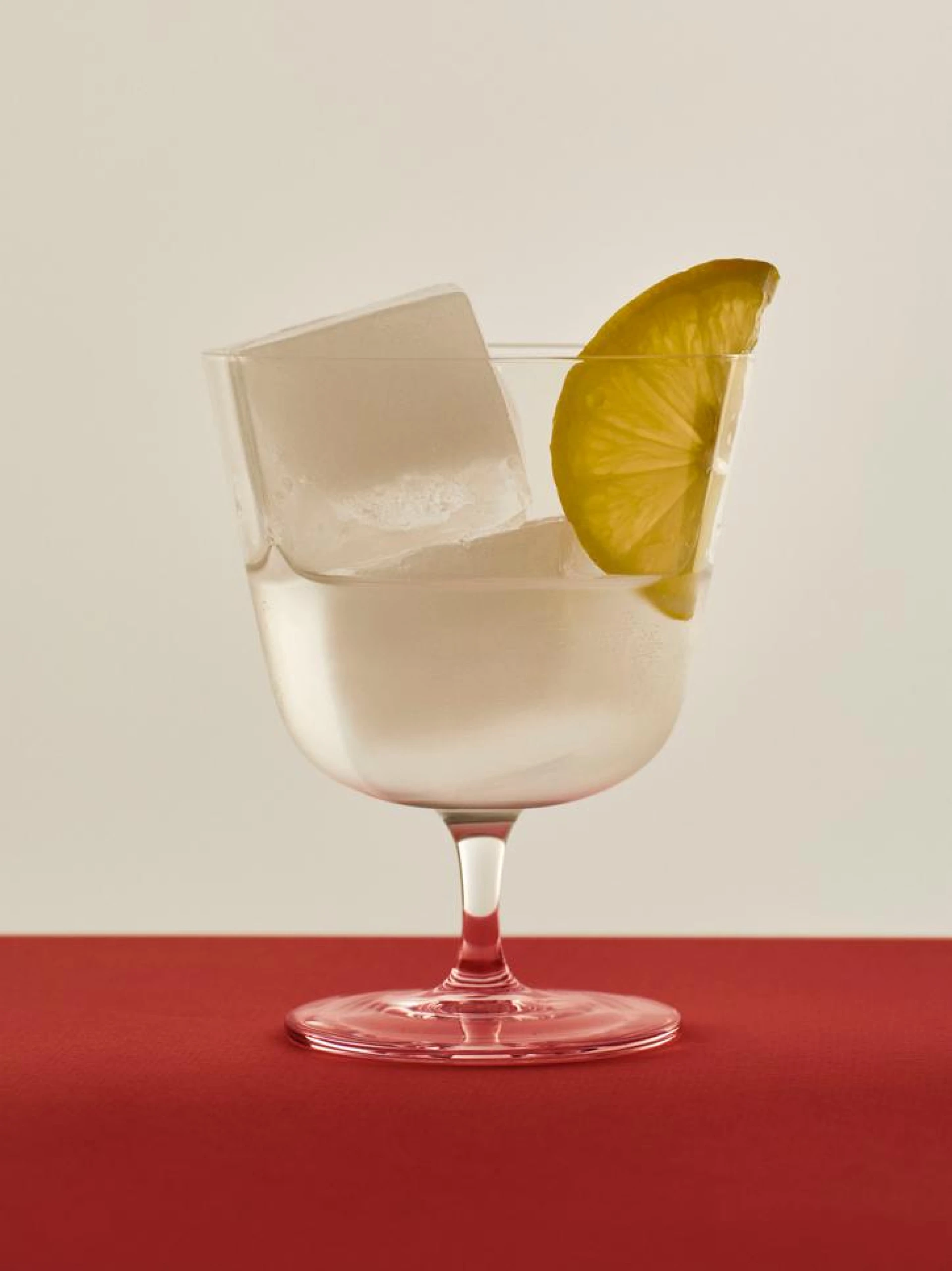 Curve Stem Glass Set of 2 Small Clear