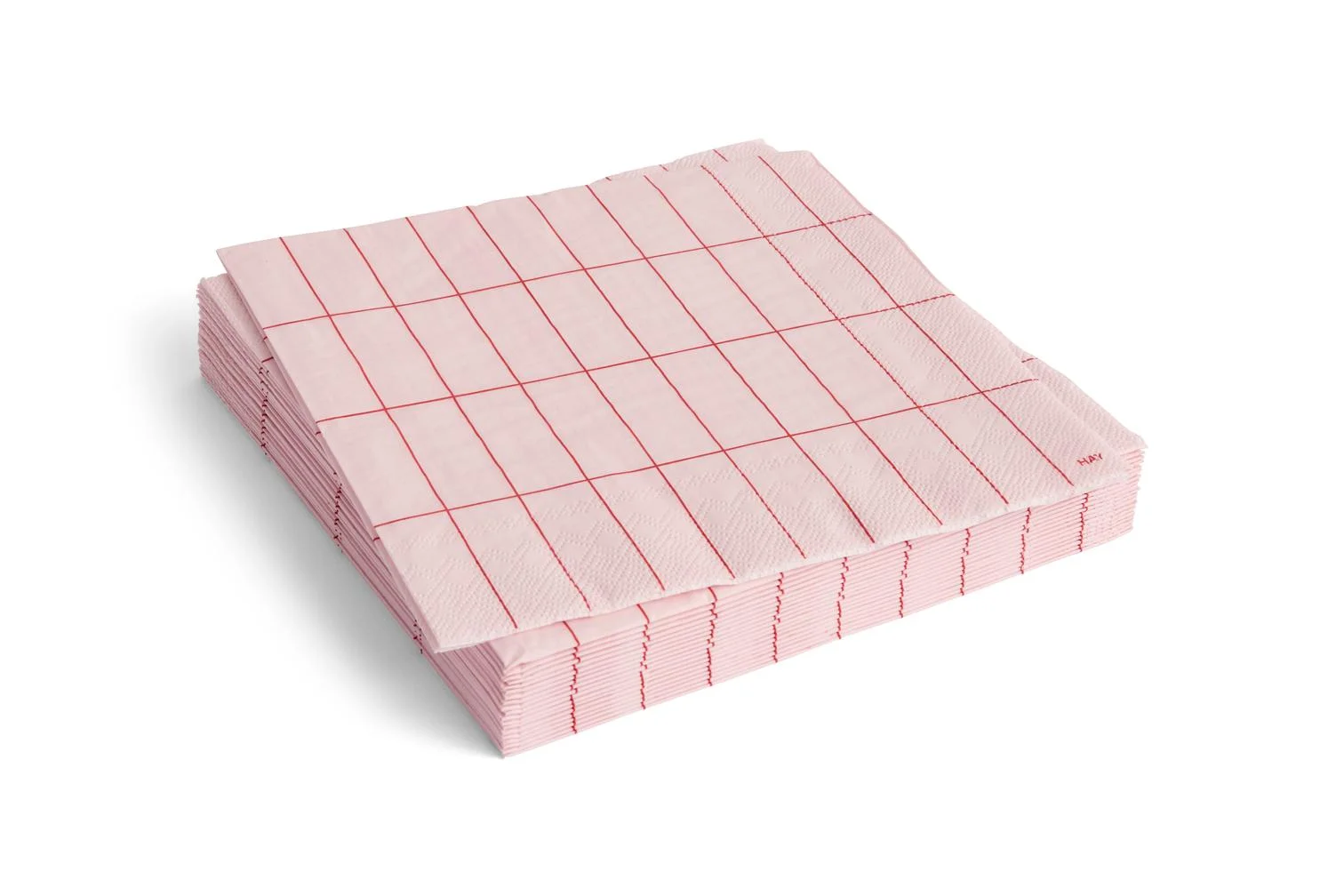 Pattern Napkins Set of 20 Dinner Light pink and red grid