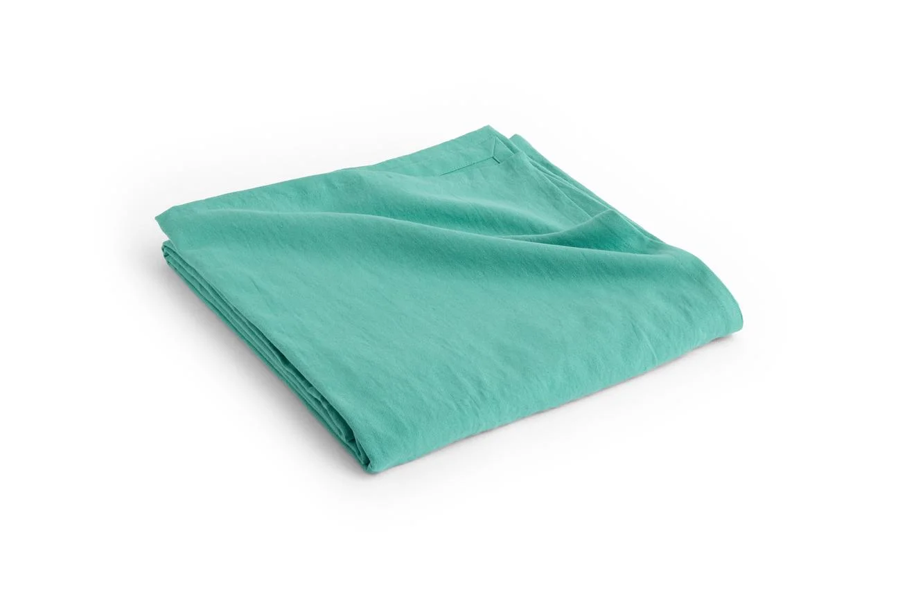 Linen Bedspread 240 x 260 Emerald green