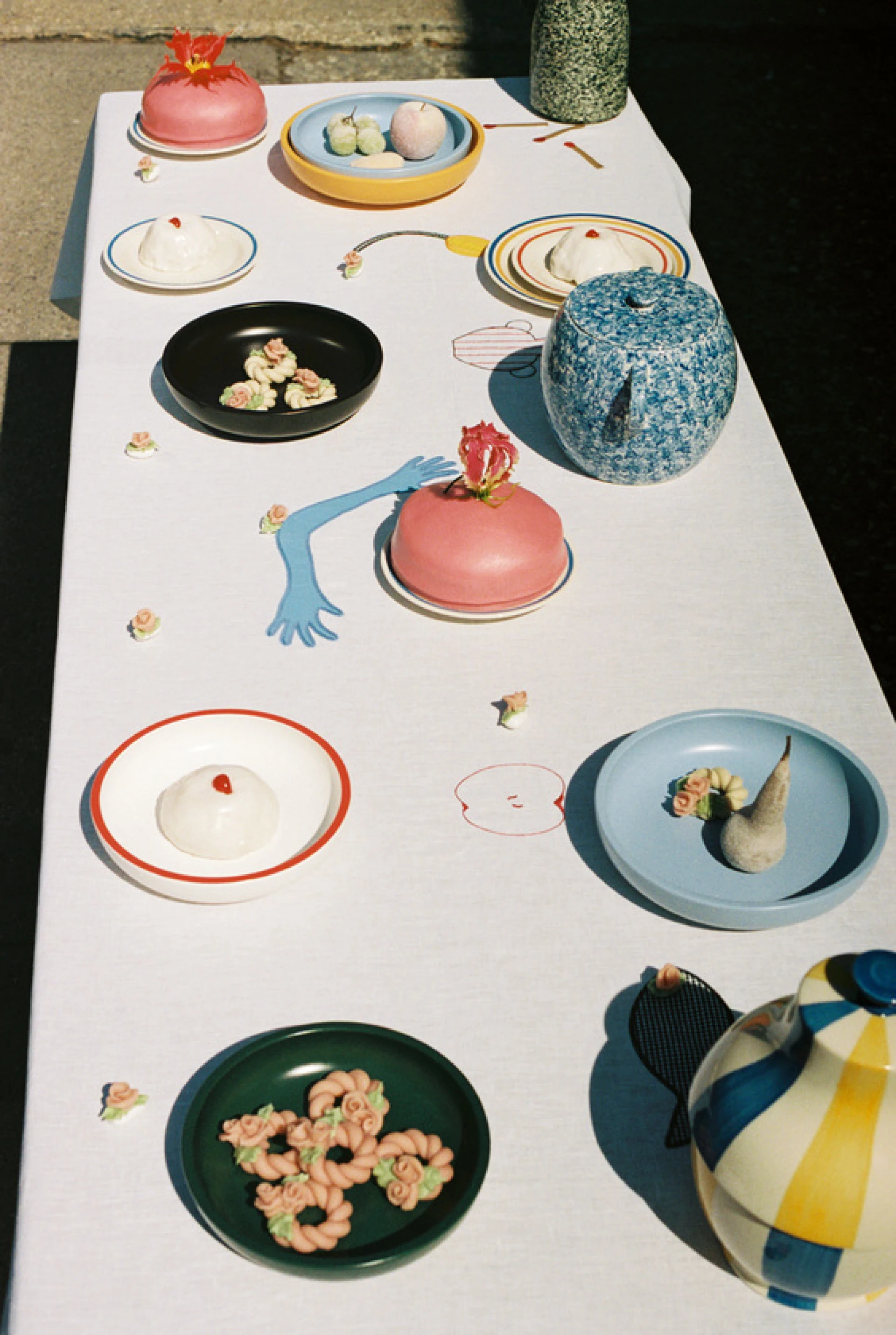 Sobremesa Stripe Cookie Jar Blue and yellow Sobremesa Stripe Cookie Jar Blue and yellow