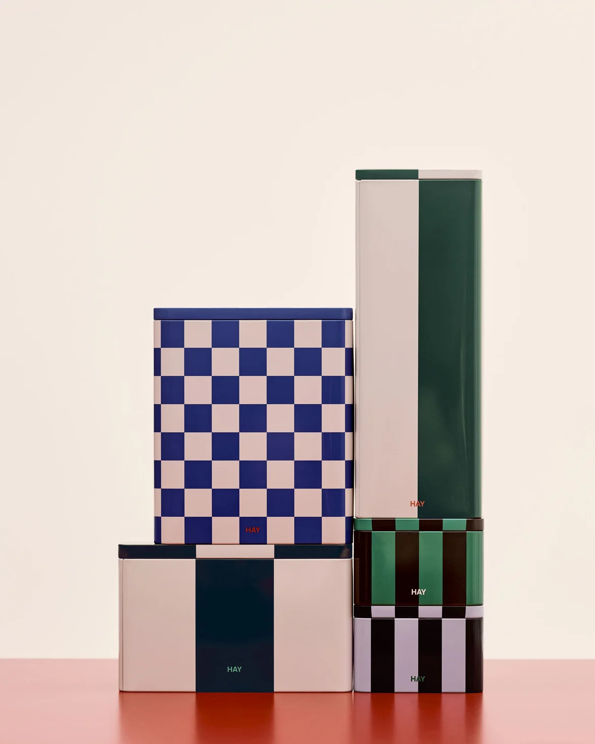 Tin Container Small Green and dark blue