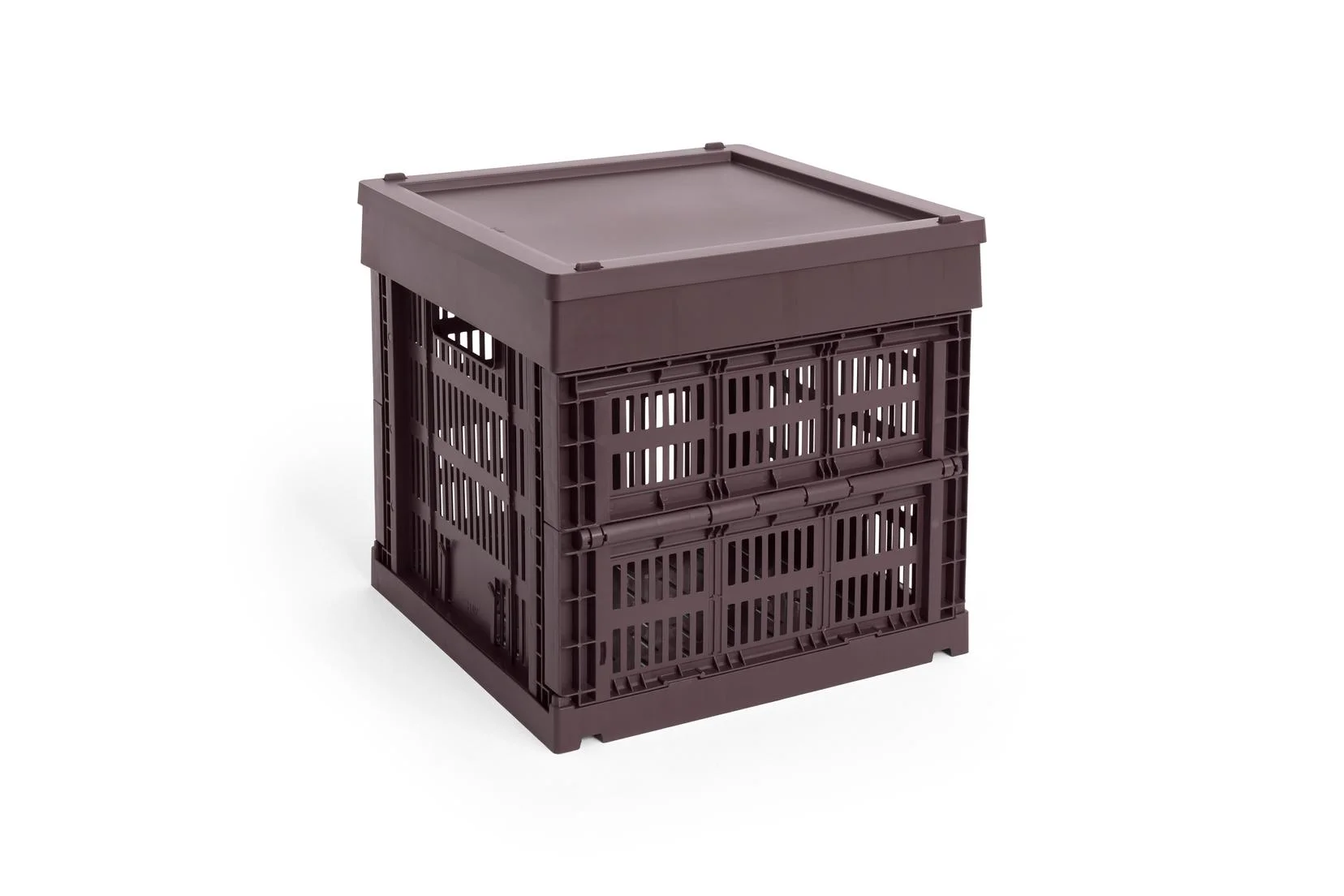 HAY Colour Crate Lid Plastic Medium Square/Cube Bordeaux