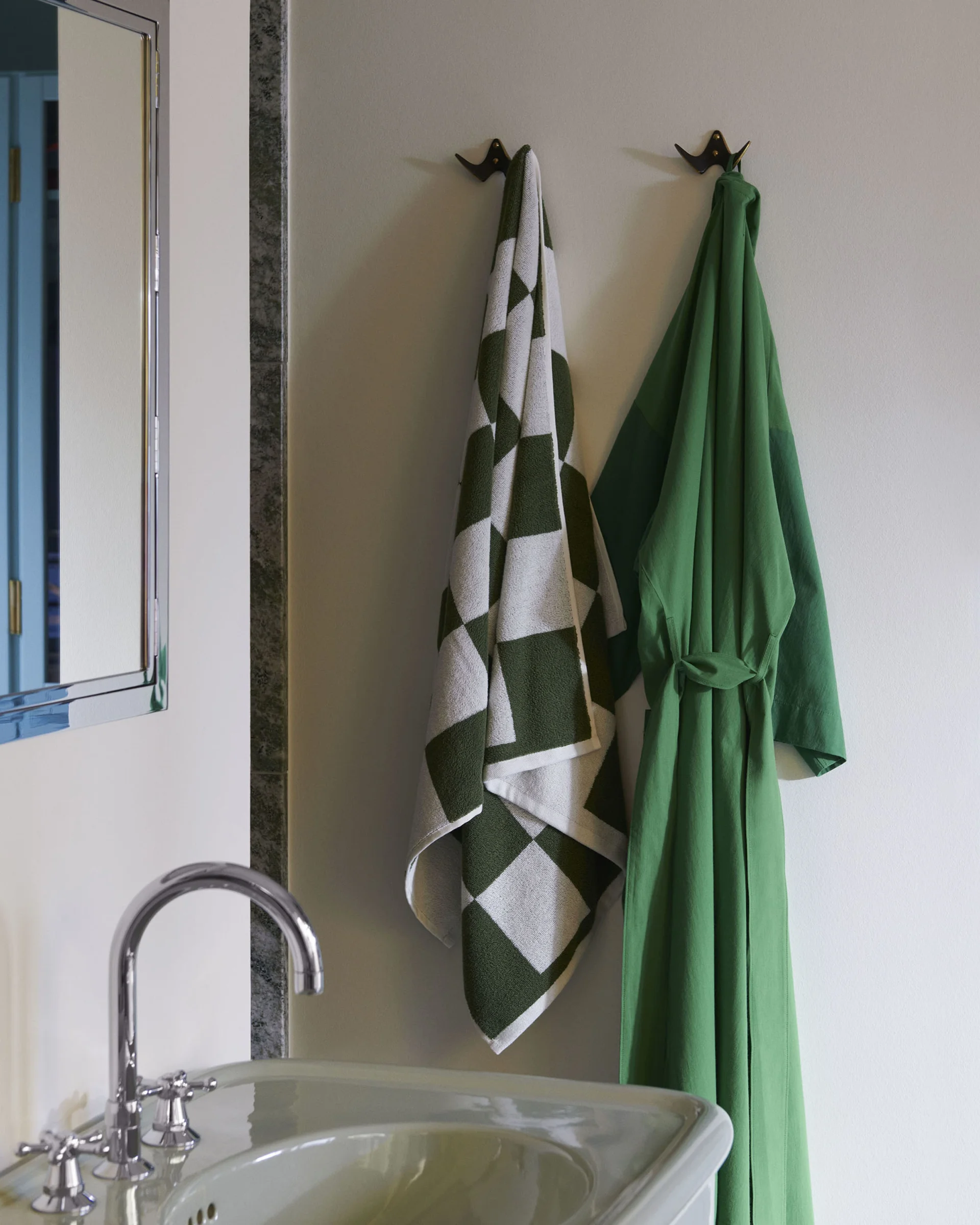 Check Bath Towel Matcha