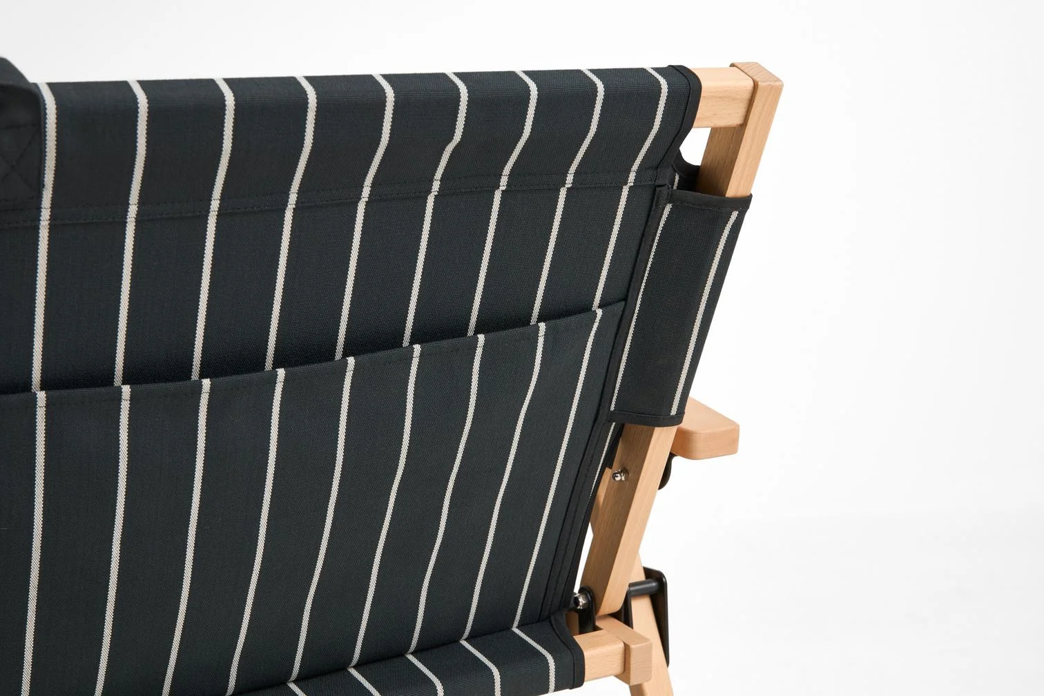 Outdoor Market Folding Sofa Black beige stripe