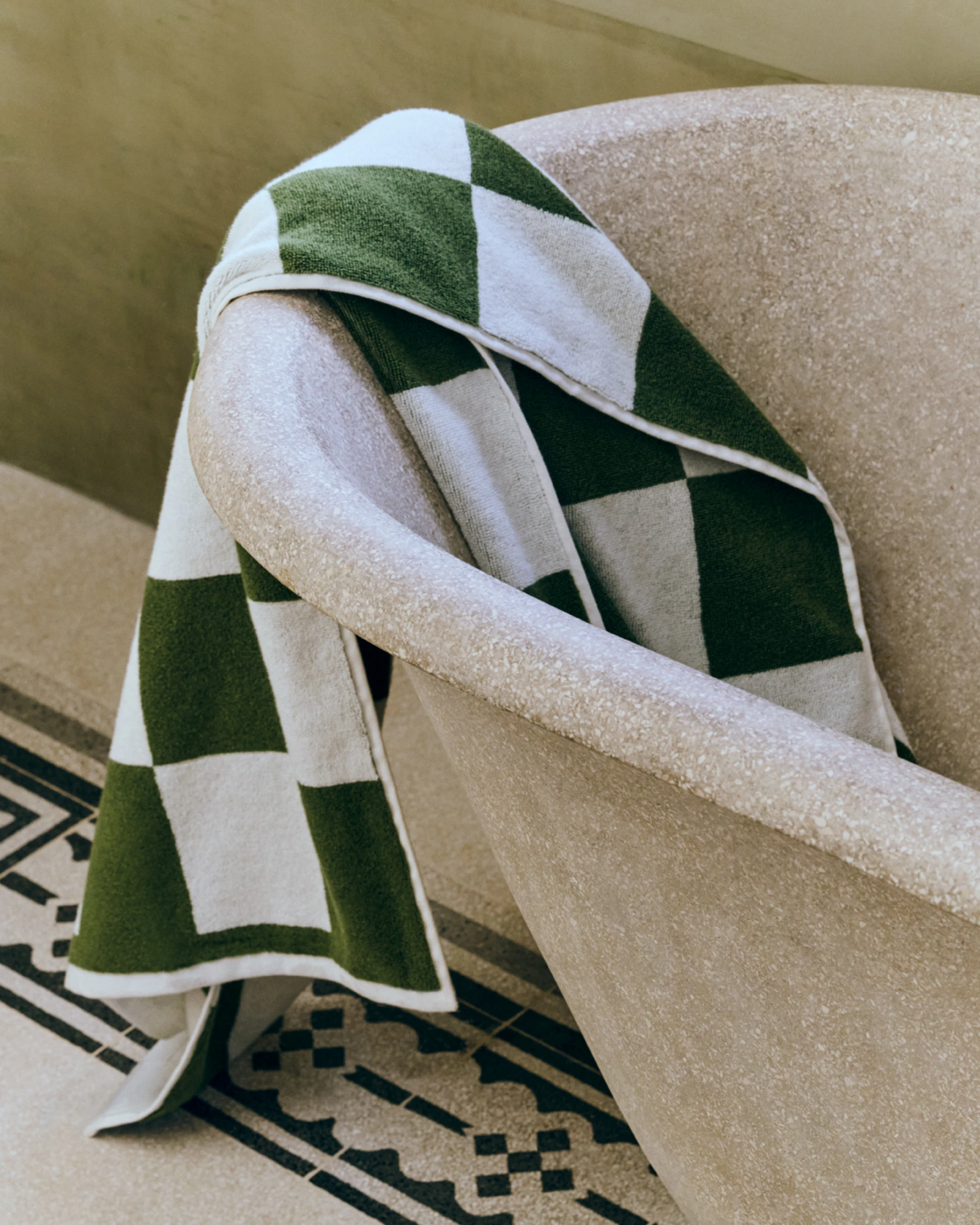 Check Bath Towel Matcha