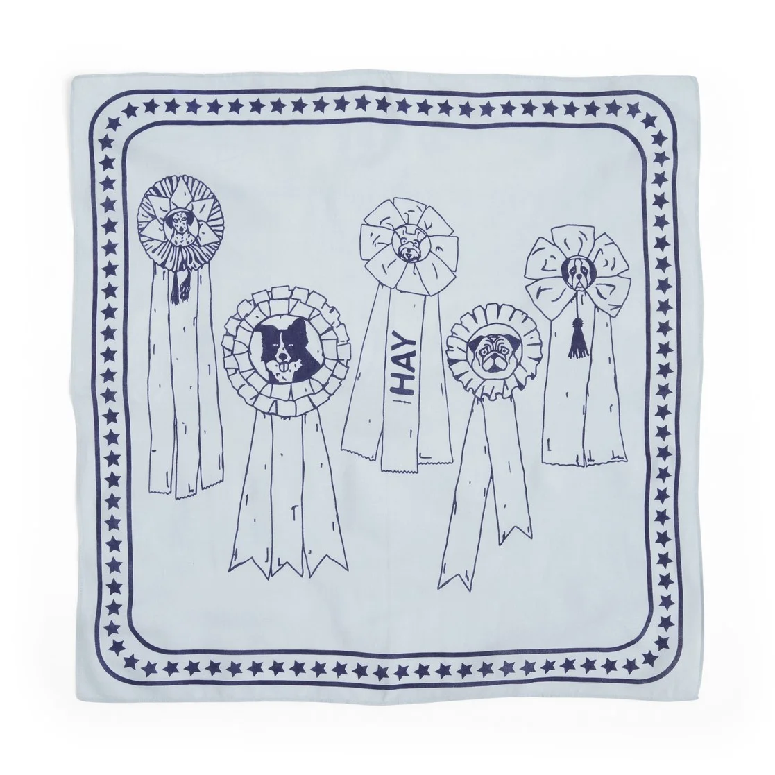 HAY Dogs Scarf 55 x 55 Light blue