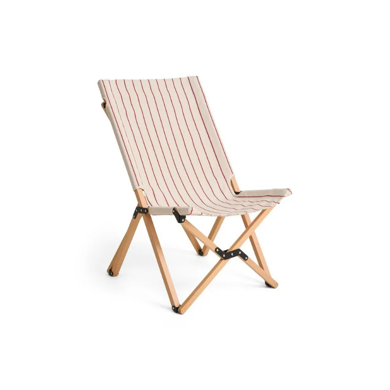 Outdoor Market Folding Chair Beige red stripe