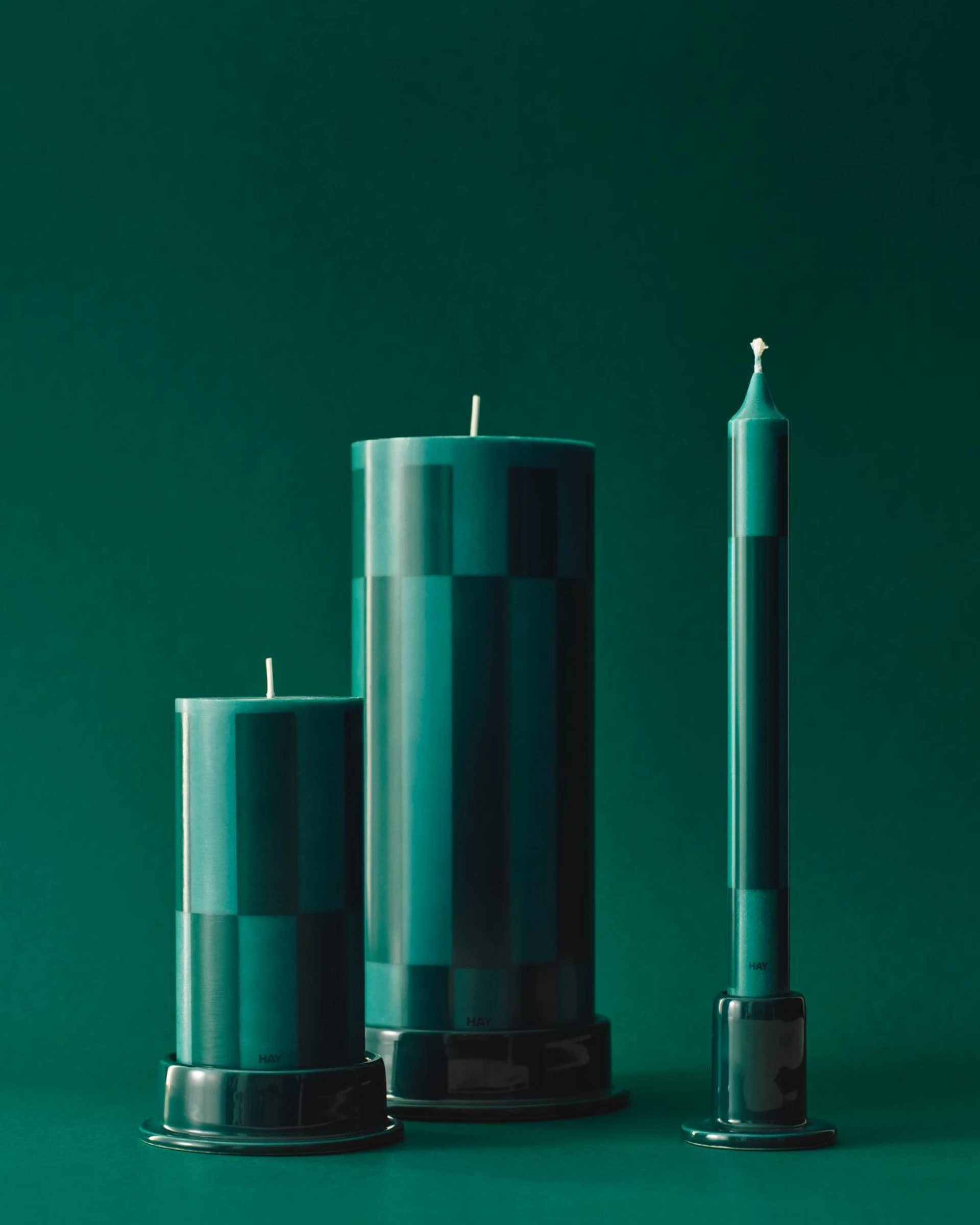 Column Candle Large Green and dark green