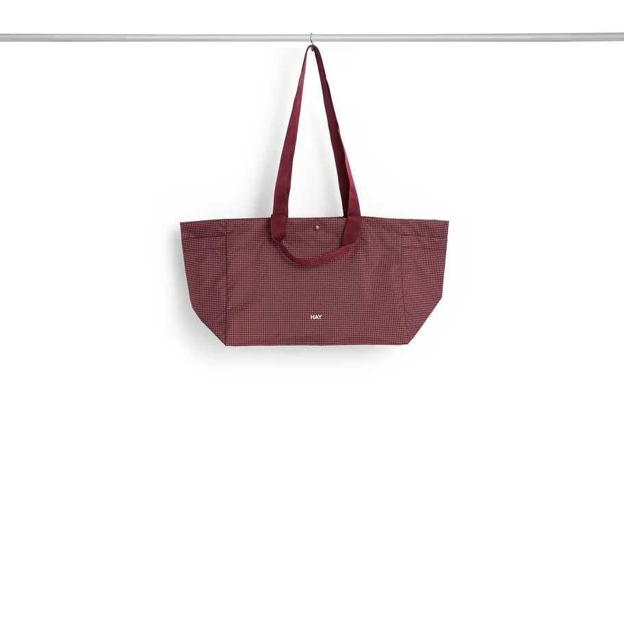 Grid Weekend Bag Small Burgundy