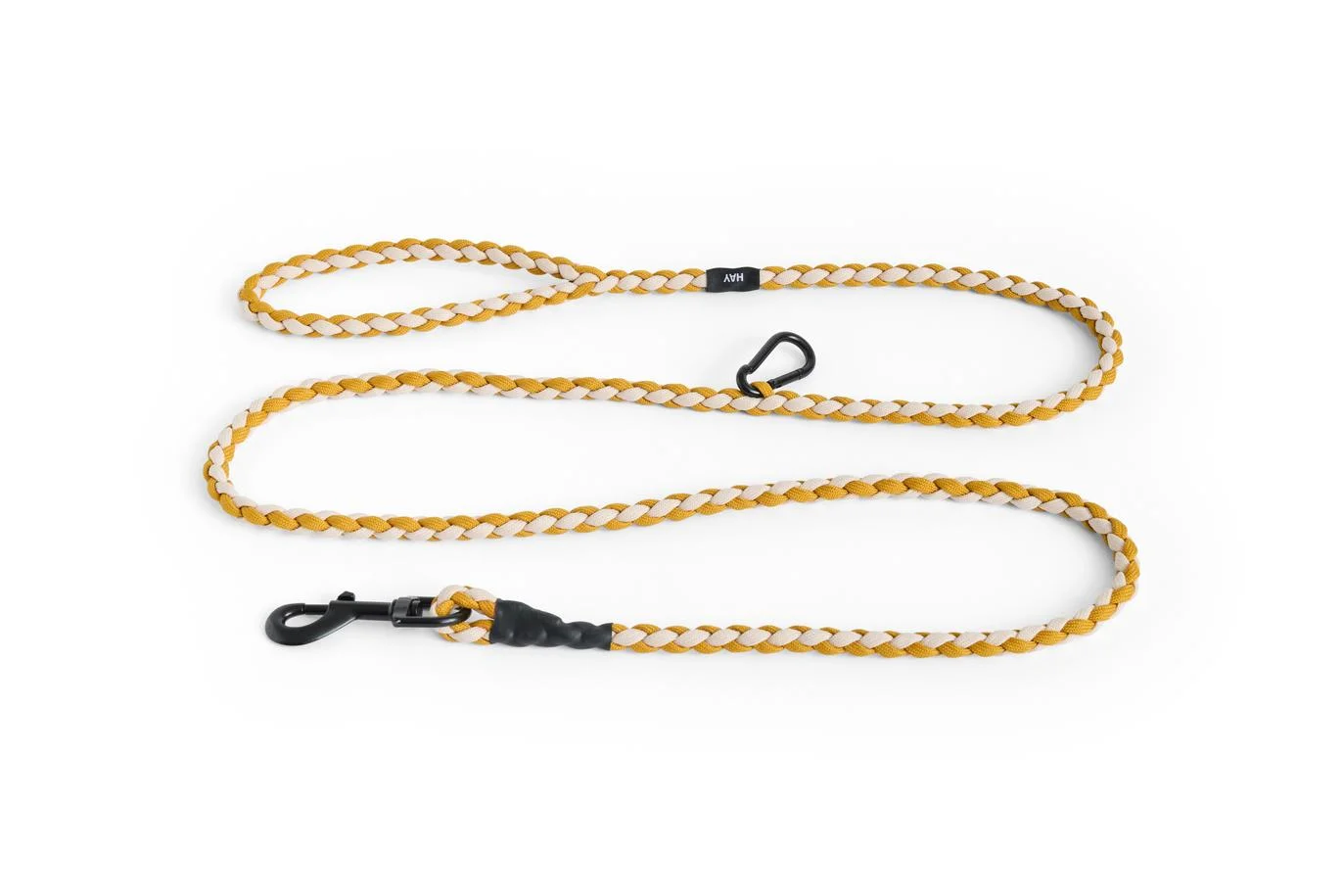 HAY Dogs Leash Braided Adjustable M/L Off-white, ochre