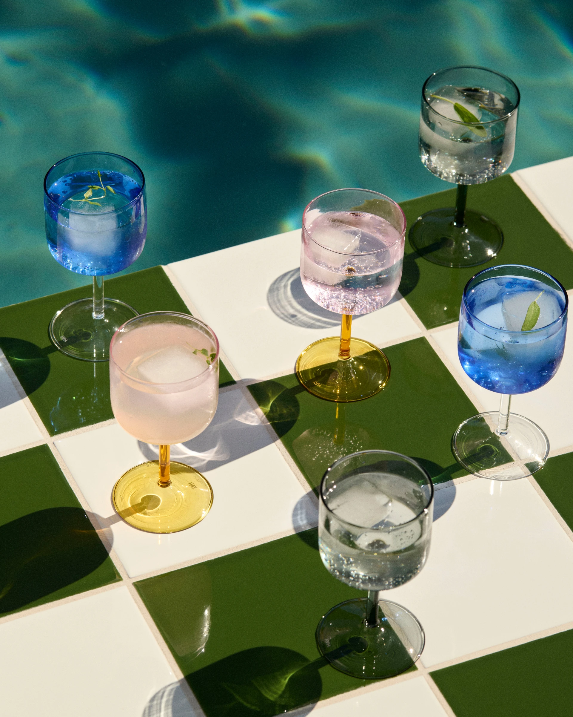 Tint Wine Glass Set of 2 Blue and clear