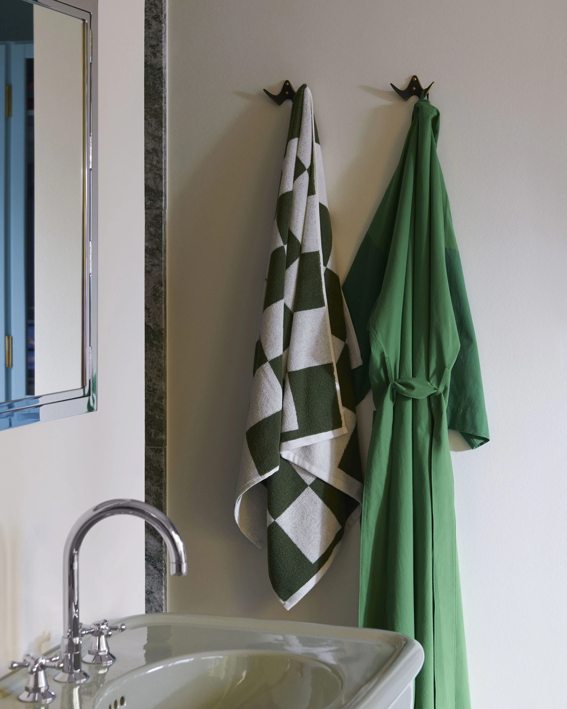 Check Bath Towel Matcha
