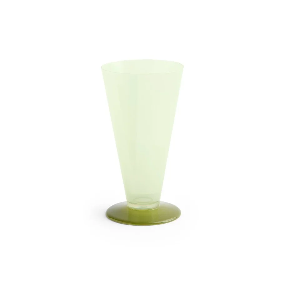 Conical Vase Small Light green and dark lime