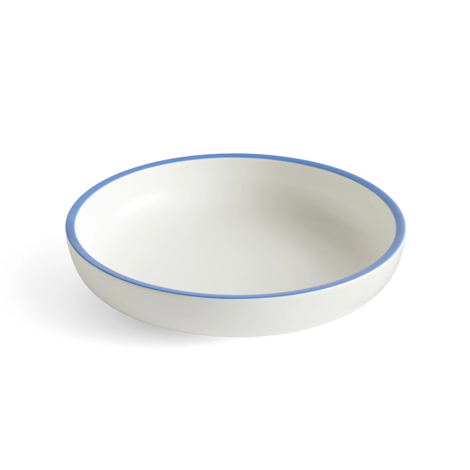 Sobremesa Serving Bowl L White with blue rim