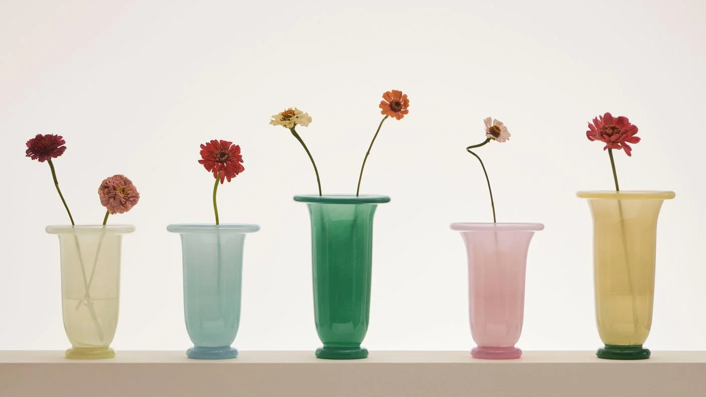 Empire Vase Medium Lime yellow with dark lime base