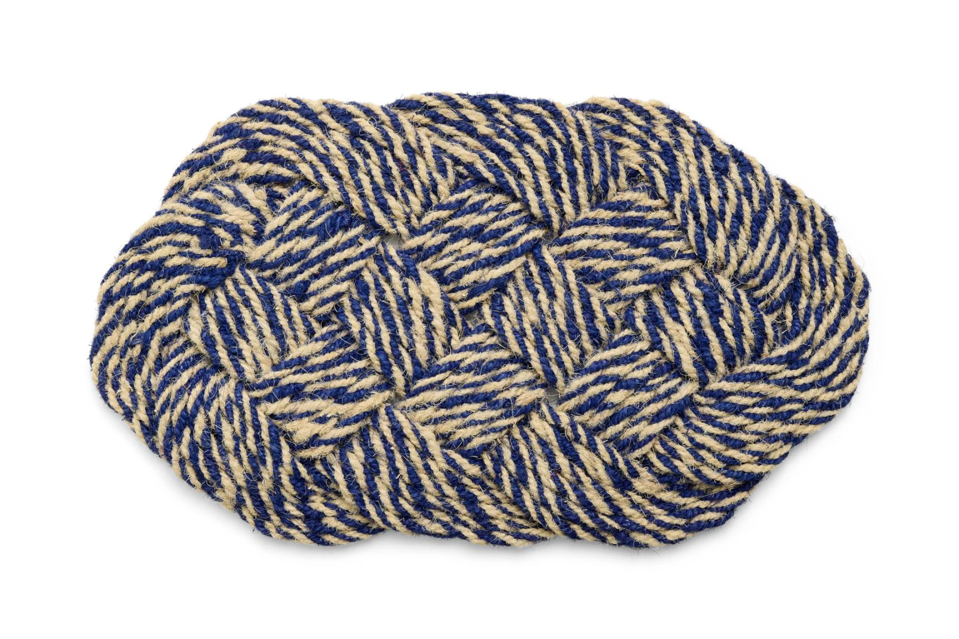 Coco Door Mat Swirl Blue and off-white