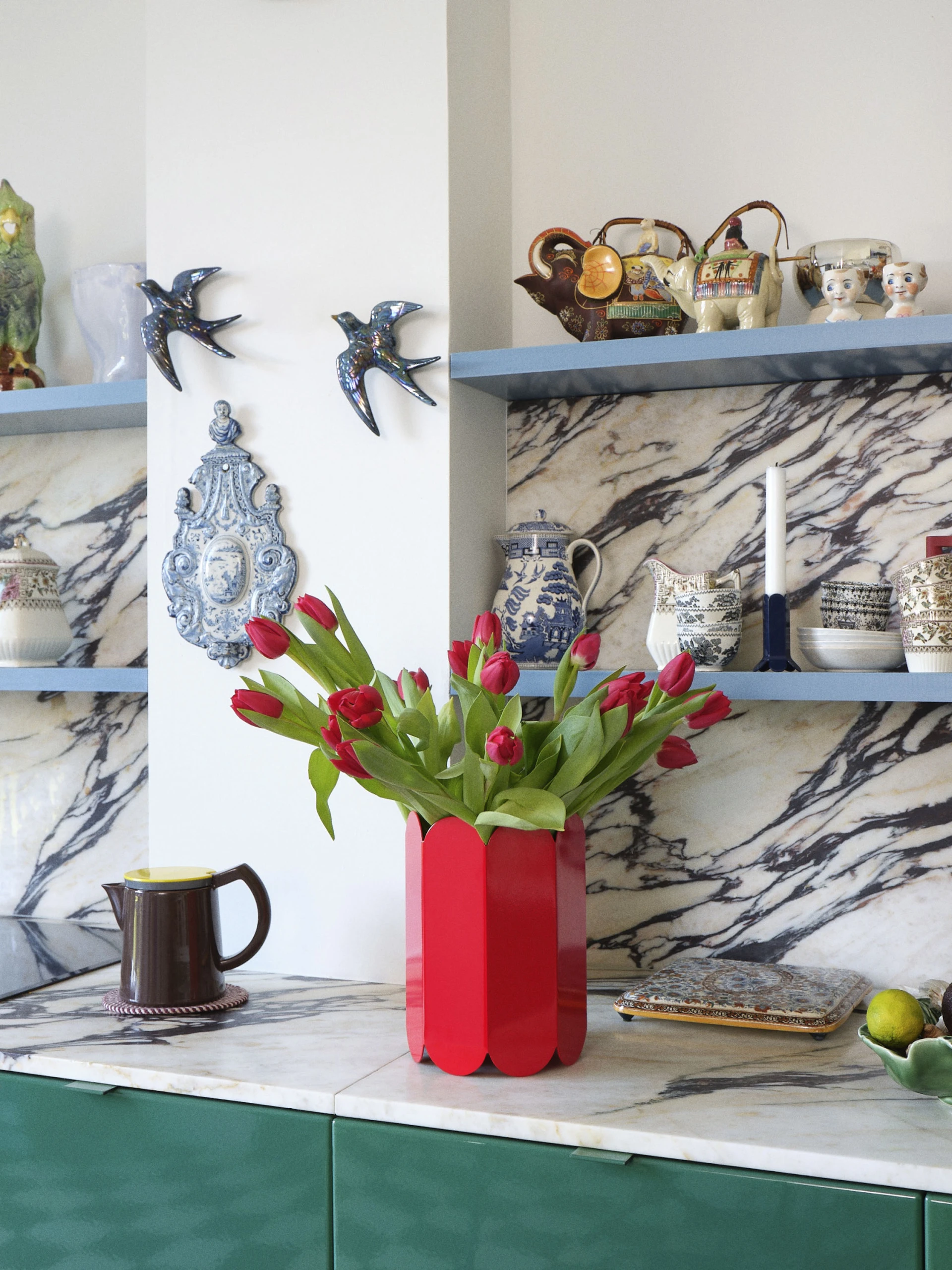 Arcs Candleholder S Dark blue