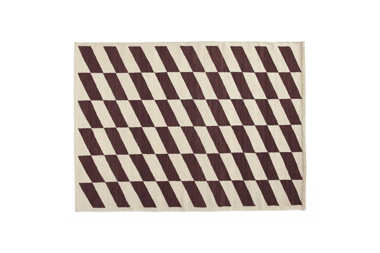 Shift Kelim Rug Burgundy 140 x 200