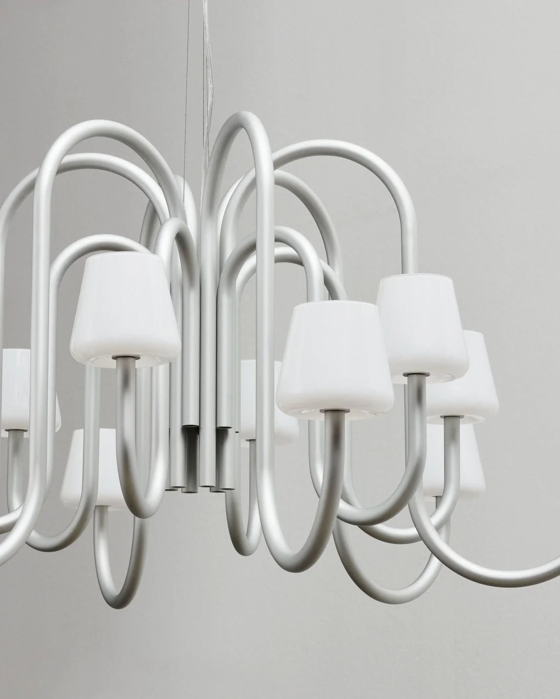 Apollo Chandelier 1065 White opal glass