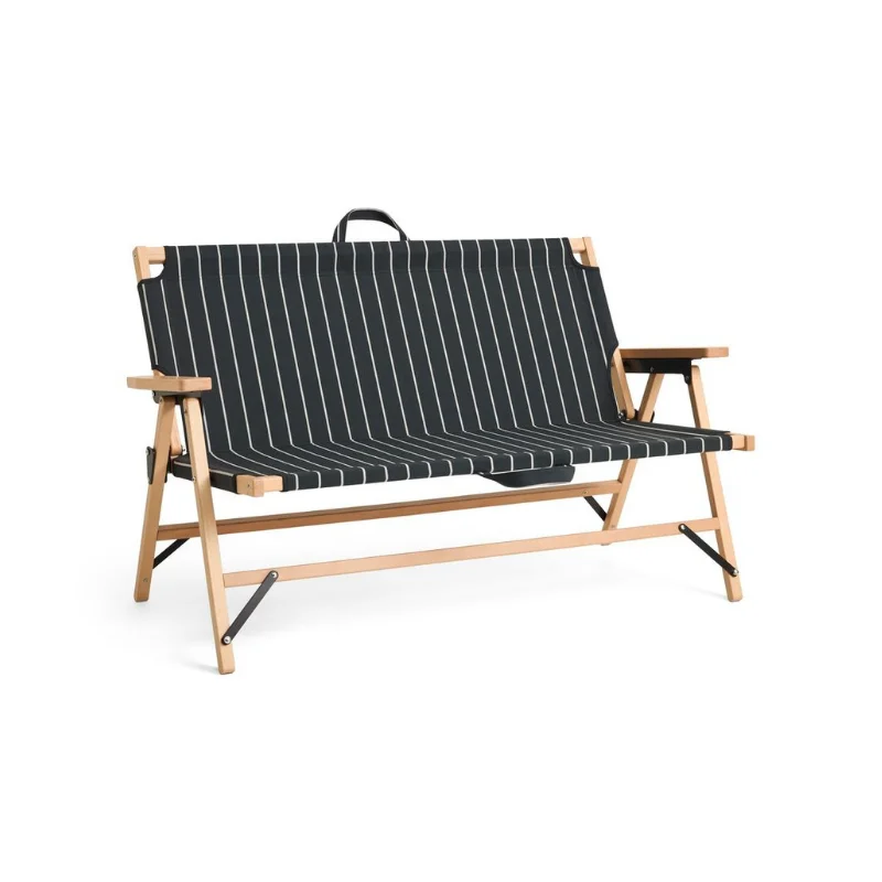 Outdoor Market Folding Sofa Black beige stripe