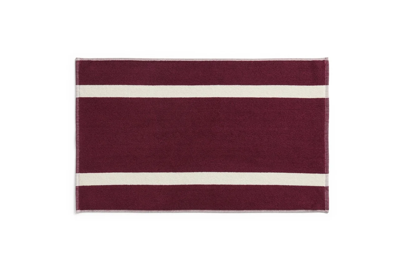 Stripe Bath Mat Burgundy