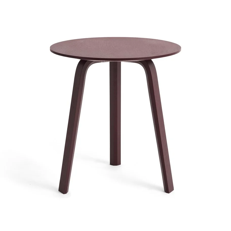 Bella Coffee Table D45 x H49 Dark bordeaux water-based lacquered solid oak