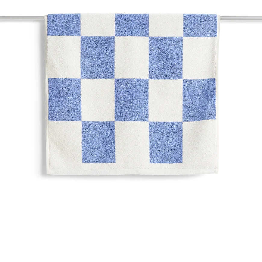 Check Bath Mat Sky blue