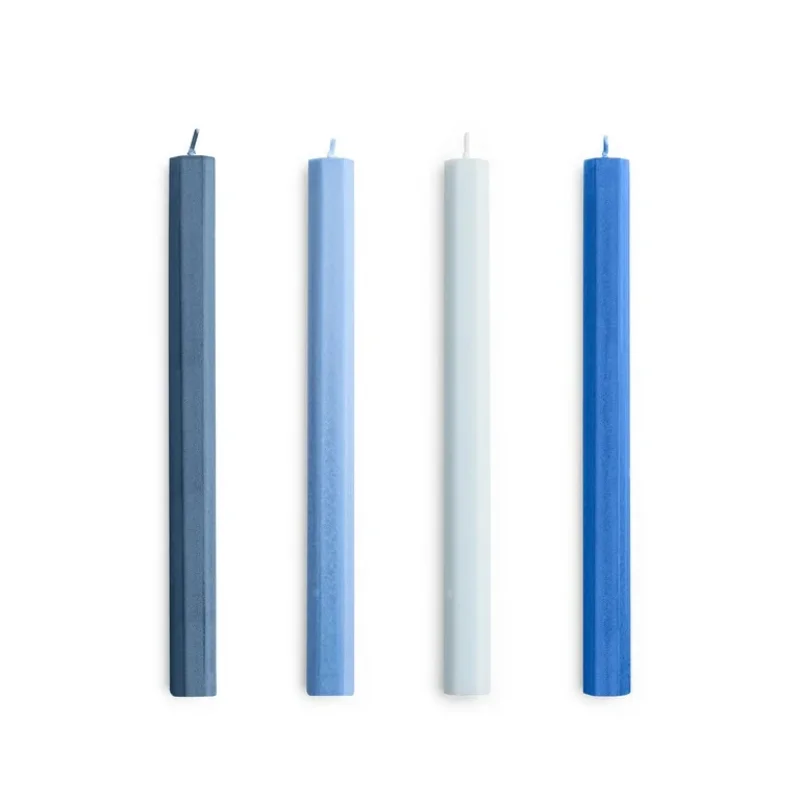 Hexagon Candle Blues, Set of 4