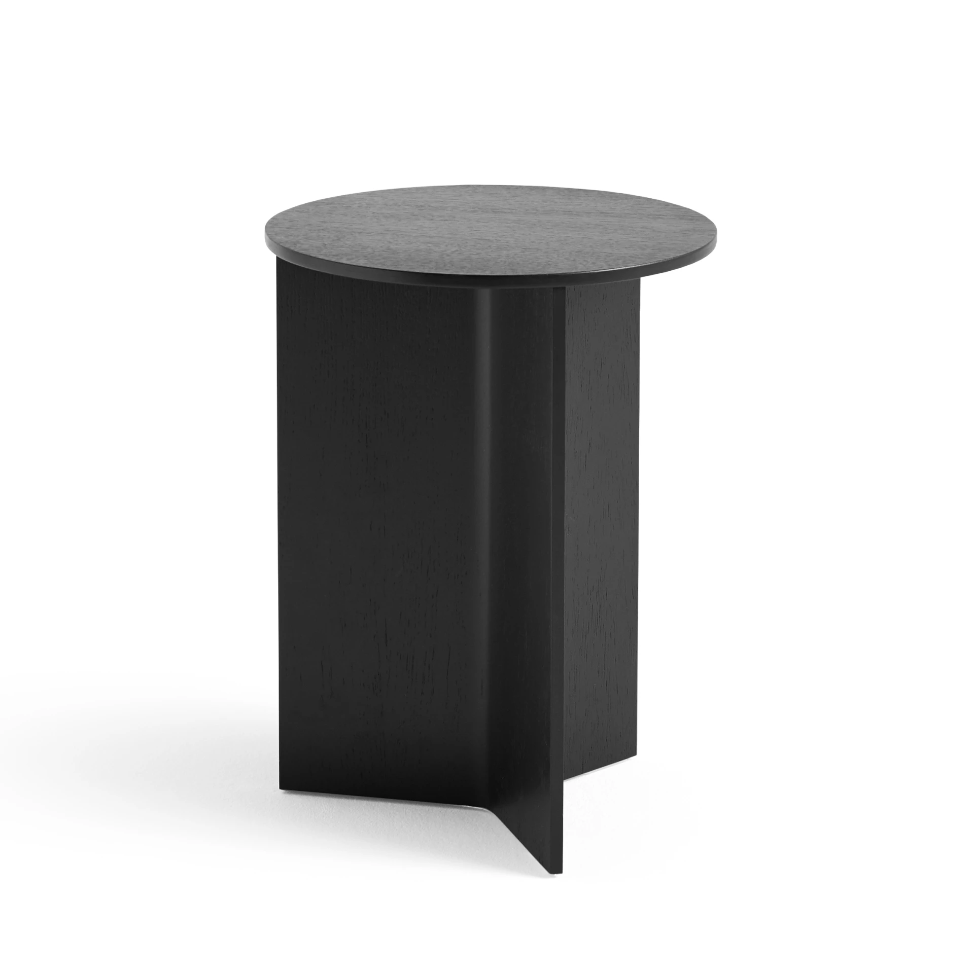 Slit Table Wood Round High Black