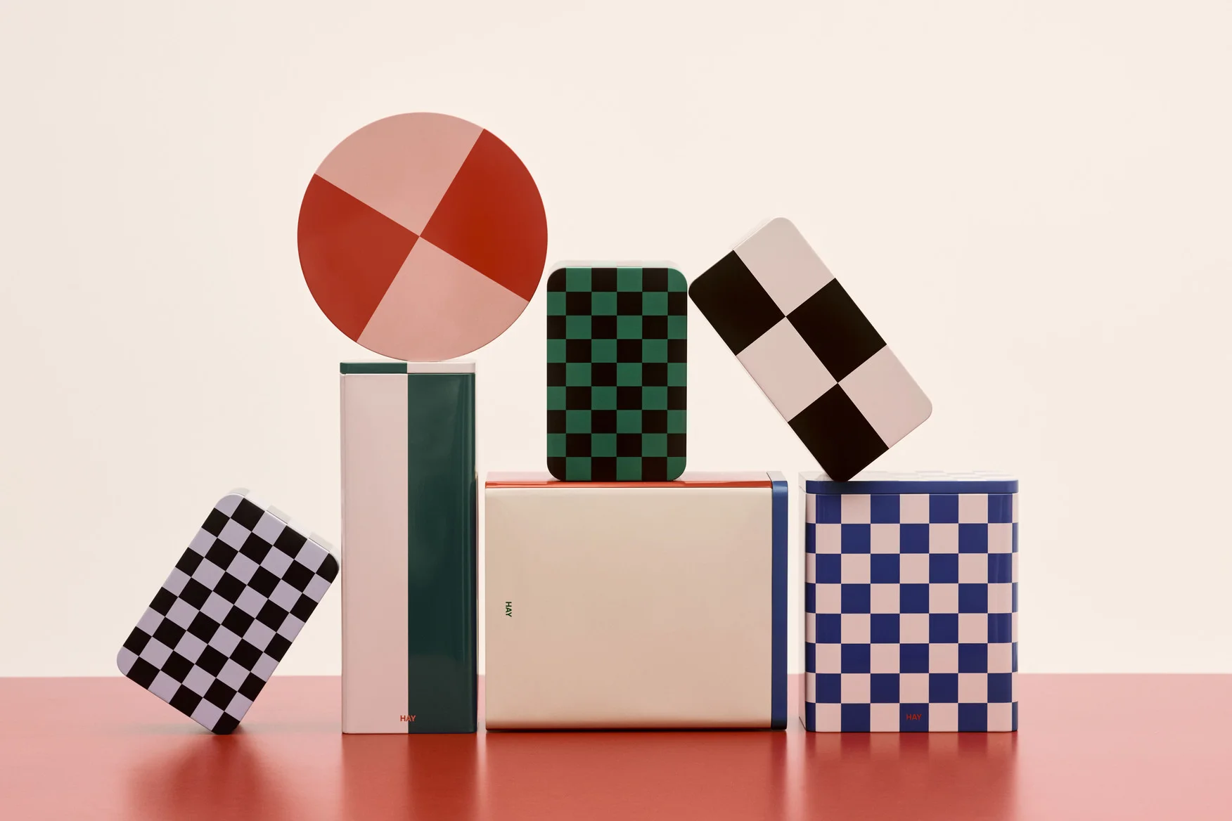 Tin Container Slim Green and off-white