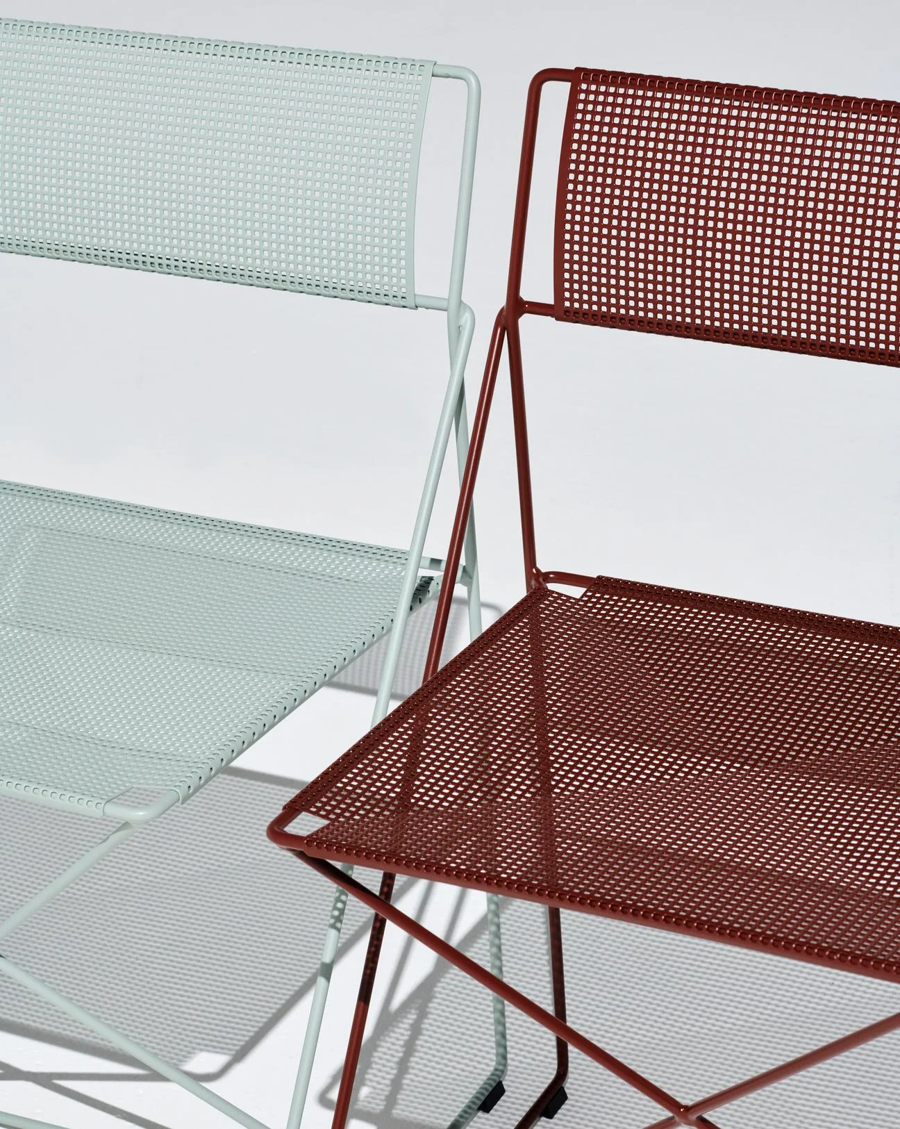 X-Line Chair Iron red powder coated steel base-Iron red powder coated seat/back